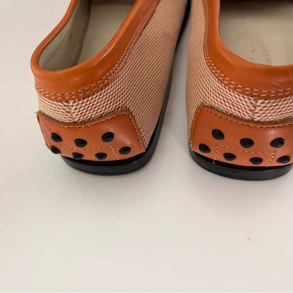 Tod's Driver Loafers Orange Leather size 7 - Picture 2 of 6